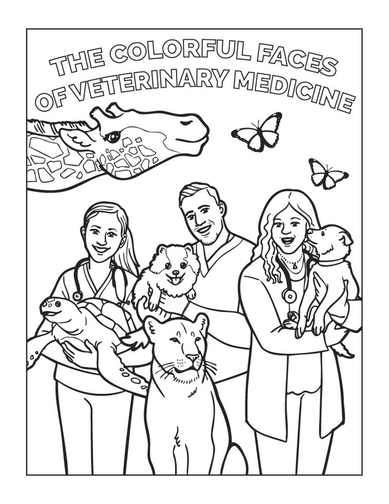 hilltop animal hospital vets of all colors coloring book